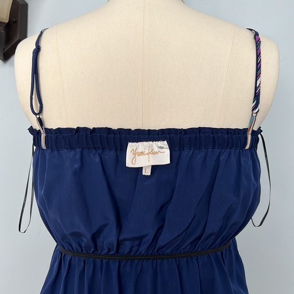 YUMI KIM Ruffle Boarder Print Hem Silk Dress - Size Large - Picture 10 of 15